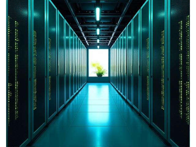 Moderno data center com racks de servidores em ambiente climatizado, alimentado por energia geotérmica.